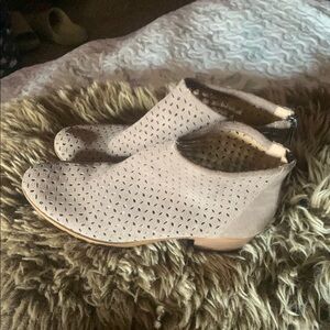 Perforated Tan Ankle Boots